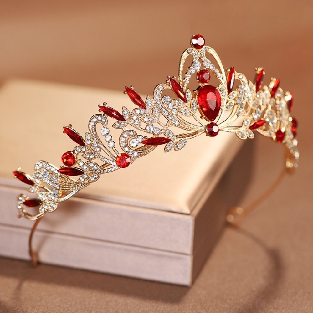 Vương miện công chúa nữ hoàng, tiara cô dâu với kim cương giả và hợp kim, style vintage baroque - phụ kiện tóc sang trọng, quà tặng sinh nhật