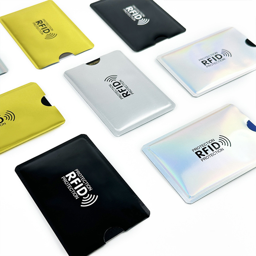 Tay áo chặn RFID bạc Laser Bảo vệ thẻ tín dụng nhiều màu cho thẻ ghi nợ tín dụng và thẻ ID