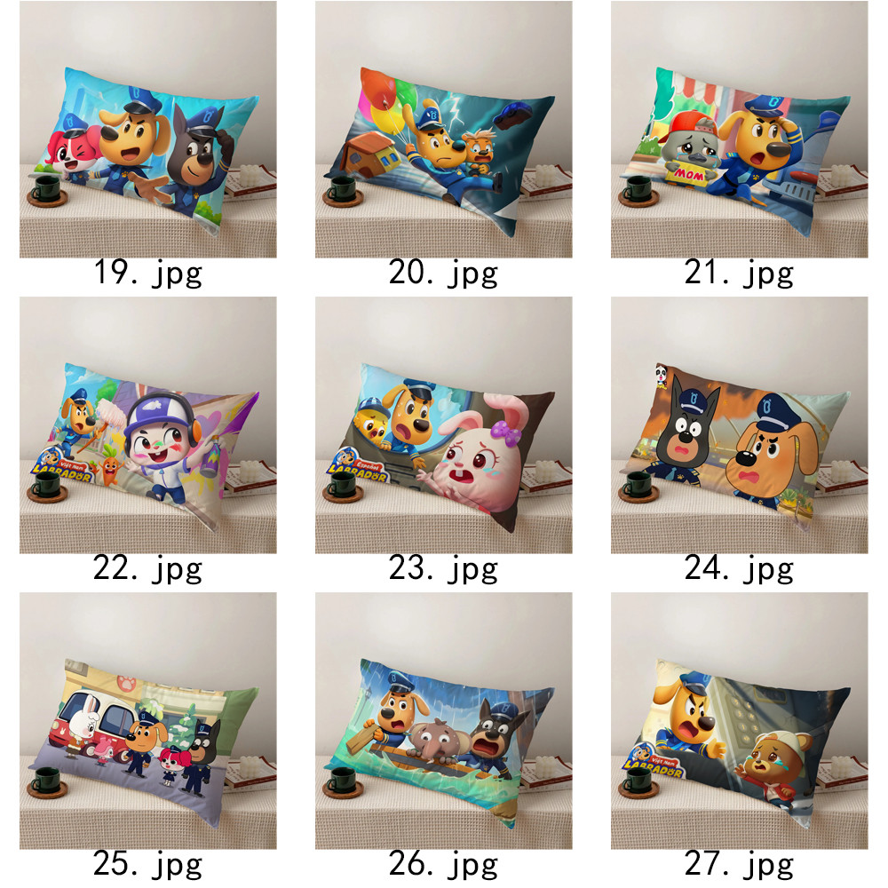 Vỏ gối Polyester hình chữ nhật một mặt Sheriff Labrador, máy có thể giặt được, thích hợp để trang trí phòng khách giường Sofa (không bao gồm lõi)
