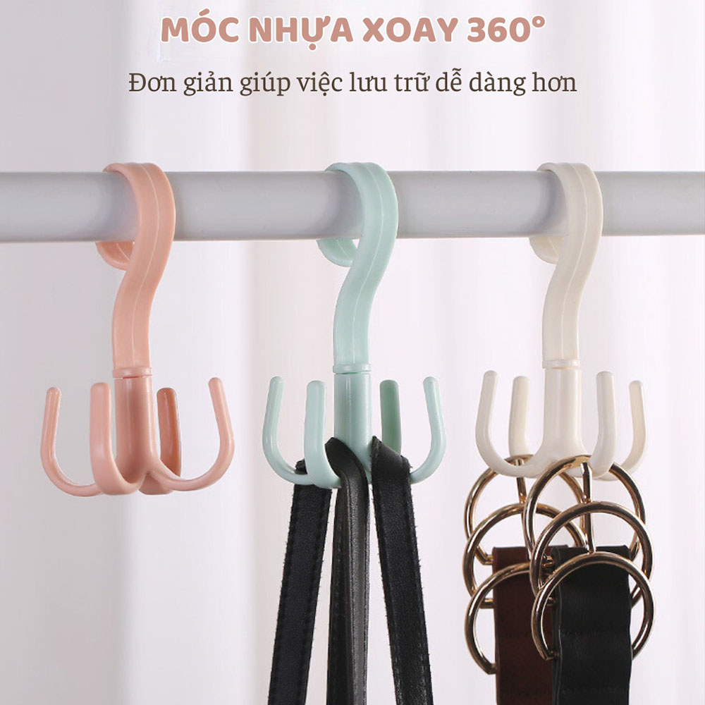 M8 Móc Nhựa 4 Chấu Tiện Lợi Xoay 360 Độ (kho gia goc) MALAN