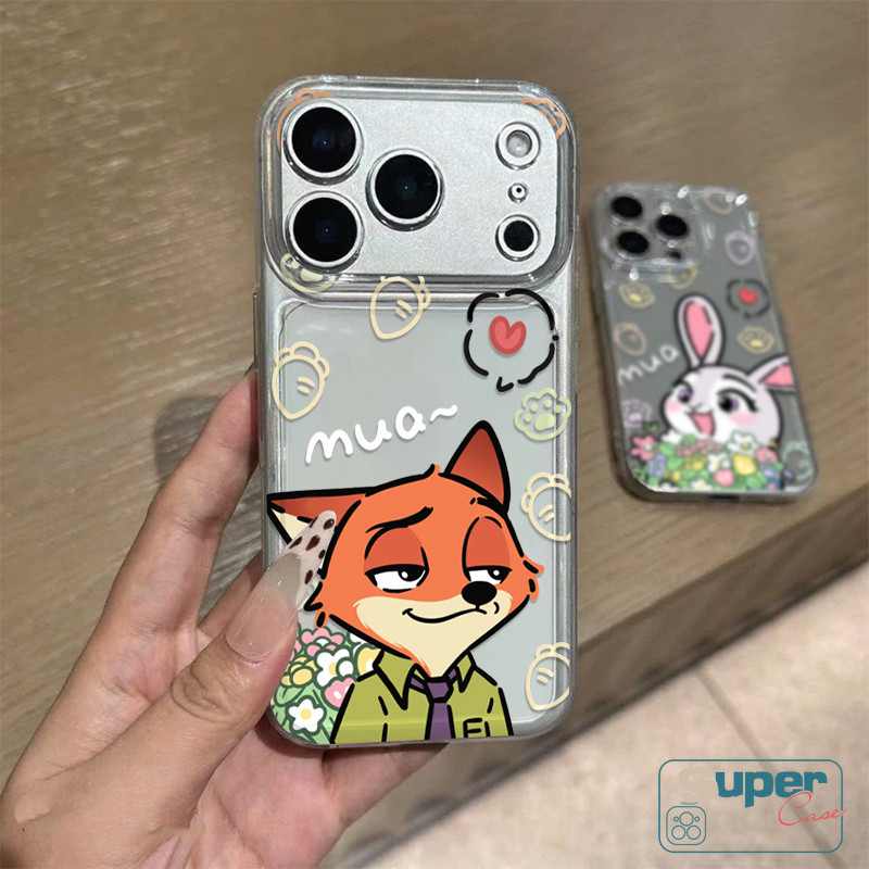 Ốp Lưng Cho Redmi 13C 9C 9A 10C A3 14C 12C A1 10 A2 9C NFC 9T 10A Note 14 12 9 8 11s 10 13 10S Pro Mi 11 Cặp Đôi Hoạt Hình Dễ Thương Zootopia Fox Thỏ Trong Suốt
