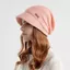 Mũ dệt kim ROLY, Áo len mềm mại lót lông cừu, Thời trang dày giữ ấm vành ngắn Bonnet thu đông