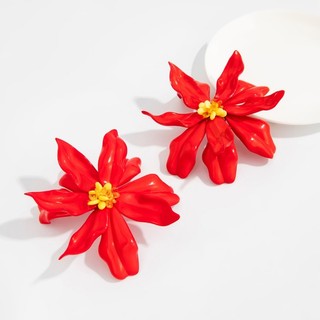 Bông tai hoa lớn ba chiều acrylic lấy cảm hứng từ châu Âu và châu Mỹ,style kỳ nghỉ ngọt ngào