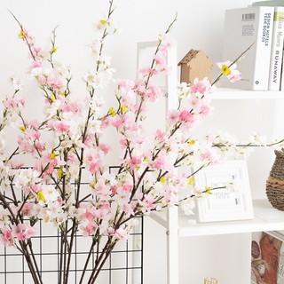 Cành Hoa Anh Đào Giả Lụa 105cm Trang Trí Tết Decor Nhà Cửa Cao Cấp Phòng Khách Đẹp Cắm Bình Đạo Cụ Chụp Ảnh Studio Tiệc Cưới Sự Kiện Hoa Mận Trắng Hồng Phong Cách Bắc Âu Sang Trọng Bền Màu Tự Nhiên
