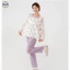 Áo choàng và bộ quần áo ngủ từ cotton nguyên chất: hoa văn cổ tròn, dài tay