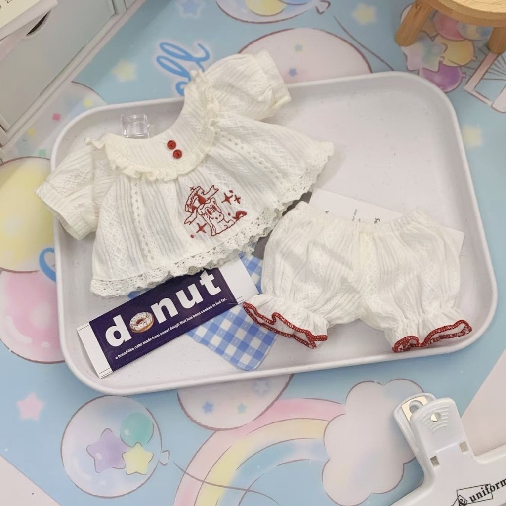 20cm Quần Áo Bé 10cm Cotton Búp Bê Quần Áo Dễ Thương Sang Trọng Thỏ Bộ Đồ Ngủ Đầm Búp Bê Trang Phục Phù Hợp Với 3.2