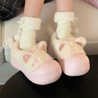 XIXITIAO Dép Cotton Mèo Con Nữ Gothic Mùa Đông Thoải Mái Đế Dày Ấm Áp Nhà