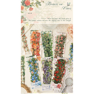 JIANWUVines Dẫn Hoa Series Vintage Cây Hoa Phong Cảnh Chất Liệu Cắt Kéo Sổ Lưu Niệm PET Miếng Dán Sáng Tạo Tạp Chí Văn Phòng Phẩm