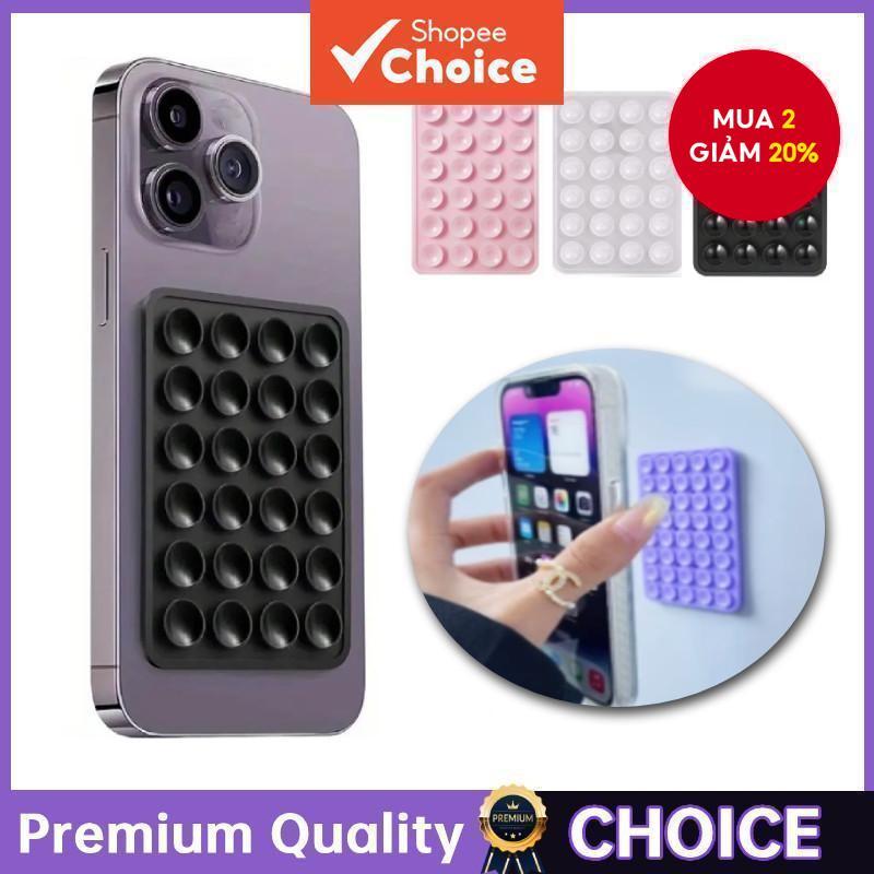 Lưng Điện Thoại Grip Hai Mặt Silicone Hút Cốc Cố Định Cao Su Hút Miếng Lót Đứng