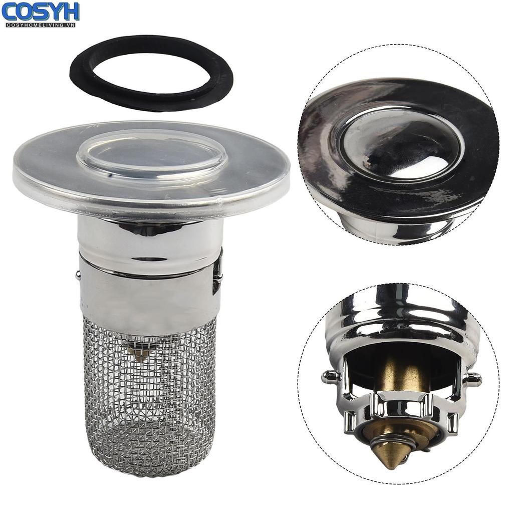 <cosyh>Premium Brass Bathroom Sink Drain Strainer Stopper Enjoy a Clear and Clean Drain