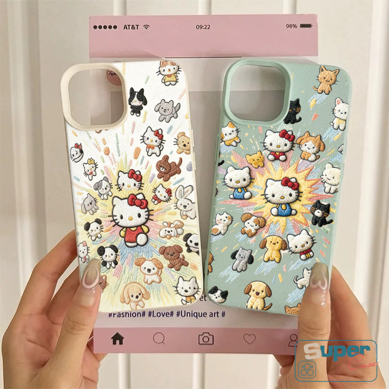 Ốp Lưng Tương Thích Cho IPhone 16 11 17 13 15 14 12 Pro Max 14 16 13 15 17 12 Pro 16 14 15 Plus XR X XS Max Thời Trang Ngọt Ngào Dễ Thương Hello Kitty Cat Puppy Bìa Mềm