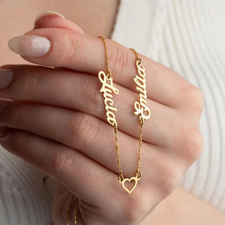 Vòng cổ tên hình trái tim bằng thép không gỉ, trang sức nữ độc đáo, phù hợp làm quà tặng