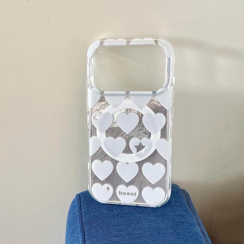 Ốp lưng cứng Tương thích với iPhone 13 14 14Pro 14ProMax 15 15Pro 15ProMax 16 16Pro 16ProMax 17 17Pro 17ProMax 17Air Pink Blue Love Pattern Magnet Case