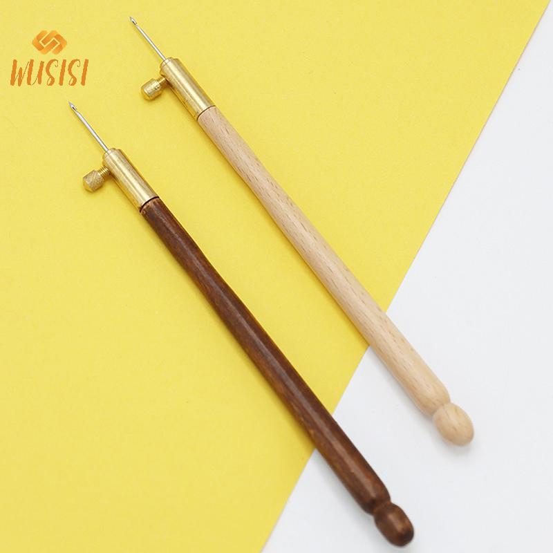 [WUSISI] Kim thêu Tambor Móc móc Luneville Tay cầm có 3 kim Bộ S Couture Luneville Long lanh Đính cườm Dụng cụ thêu MỚI
