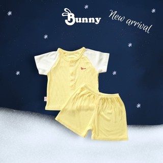 Bộ cộc tăm lụa mềm mại Bunnybaby tay raglan phối màu xinh xắn cho bé 0-12 tháng