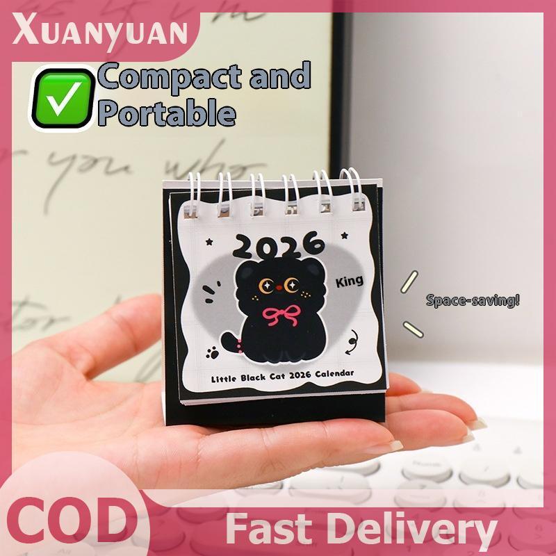 XUAN 2026 Đơn Giản Dễ Thương Họa Tiết Hoạt Hình Nhỏ Để Bàn Lịch Bỏ Túi Lịch Di Động Đấm Kế Hoạch Trang Trí Máy Tính Để Bàn VN