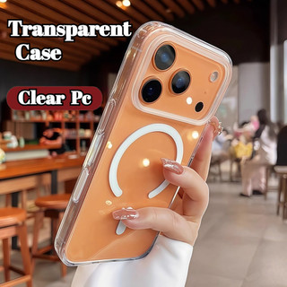 Ốp điện thoại trong suốt từ tính pha lê lỗ lớn cho IPhone 17 Pro Max 17Air 11 12 13 14 15 16 Pro Max Plus Vỏ trong suốt Vỏ bảo vệ chống sốc