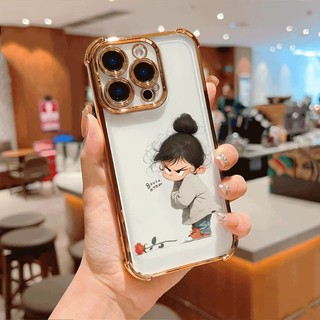 Ốp Điện Thoại Cô Gái Tức Giận Cho Huawei P60 P50 P40 P30 Pro P30 Lite Nova 14 13 12 11 11i 4e Mạ Điện Chống Rơi Bảo Vệ Trong Suốt
