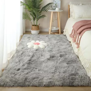 Thảm lông trải sàn decor phòng ngủ sang trọng, Thảm lông mềm mịn chống trượt trang trí phòng khách DINOHOME