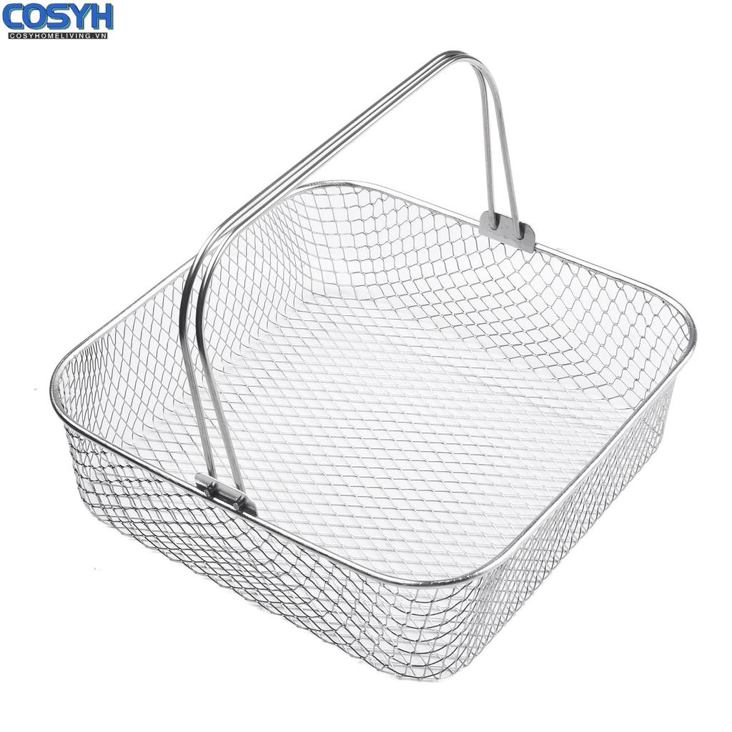 <cosyh>Air Fryer Basket 304 Stainless Steel 5.8QT 6QT Air Fryer 8.19*8.19*2.8 IN