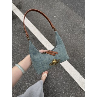 2025 Phong Cách Mới Niche Retro Denim Nách Túi Cao Cấp Cảm Giác Phù Hợp Với Túi Đeo Vai Đi Lại Túi Xách Thời Trang