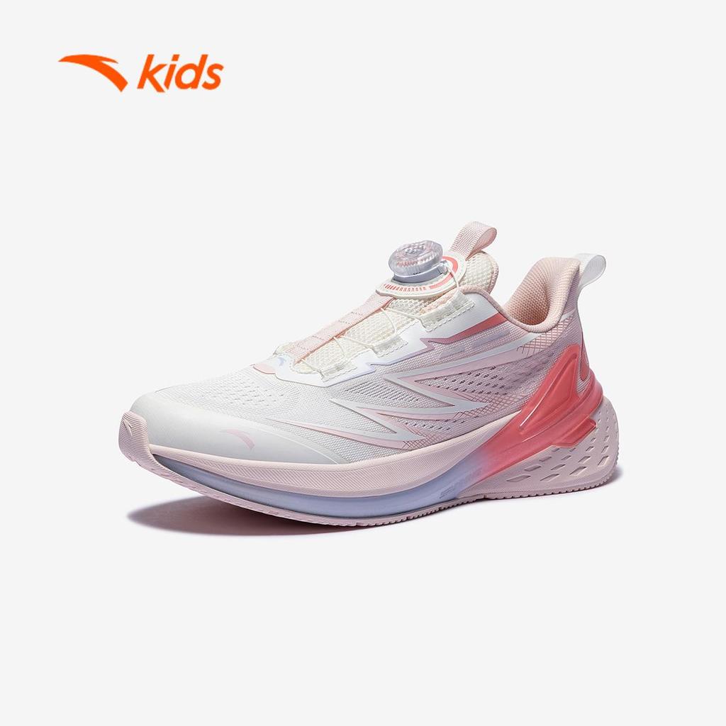 ANTA Kids Bow Speed Giày Chạy Thể Thao Bé Gái 3225D5501 Size 33-39, Khóa Xoay Tiện Lợi, Nhẹ Êm, Chống Trơn Trượt