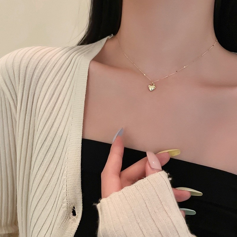 Vòng cổ tình yêu đơn giản Hàn Quốc chuỗi xương đòn ngắn nhỏ ngọt ngào