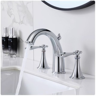 Kohler Finno K-8670T-4-CP Vòi nước nóng lạnh cao cấp toàn đồng hai tay cầm ba lỗ 8inch cho chậu rửa mặt