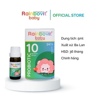 Men 10 Chủng Men Vi Sinh Rainbovit Baby lọ 5ml - Cải Thiện Tiêu Hóa, Biếng Ăn, Tăng Đề Kháng