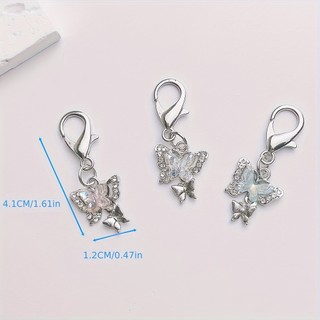 1 Bộ Móc Khóa Chủ Đề Bướm Bạc Vàng Đẹp, Rất Thích Hợp Cho Chìa Khóa, Túi, Chìa Khóa Ô Tô, Ba Lô, Đồ Trang Trí-Quà Tặng Lý Tưởng Của Những Người Yêu Bướm Và Quà Tặng Giáng Sinh