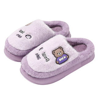 Sandali bông nữ nam lông xù - Mùa đông, size lớn, hoạt hình đáng yêu, trong nhà, cặp đôi