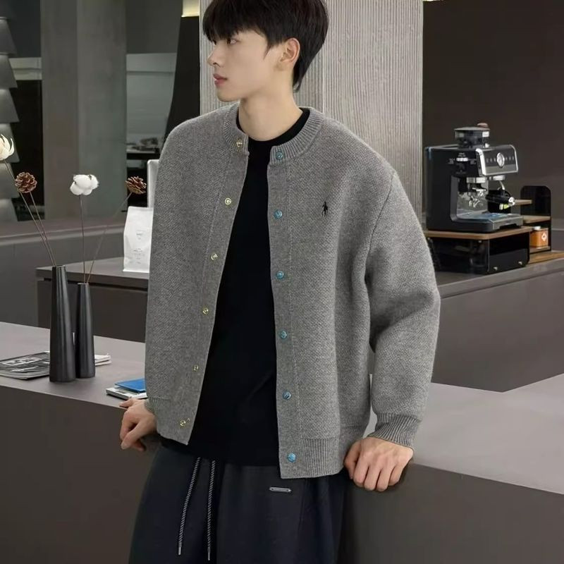 Áo khoác dệt kim nam Áo len Cardigan thêu thời trang đẹp trai