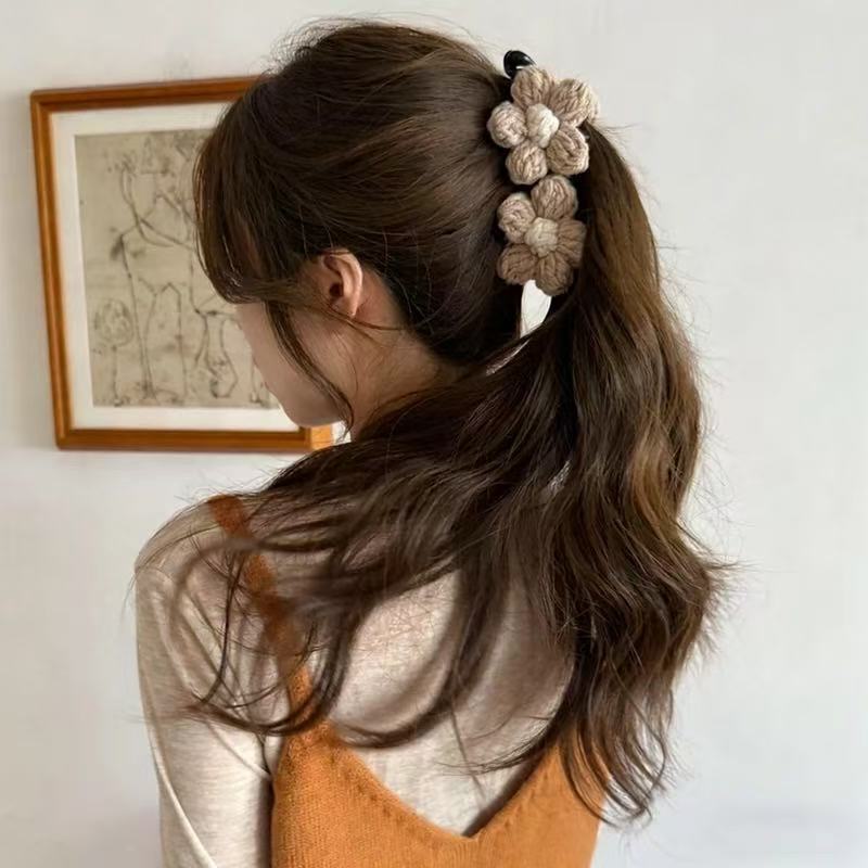 Mới Len Hoa Chuối Kẹp Lớn Tinh Tế Cao Cấp Đa Năng Kẹp Tóc