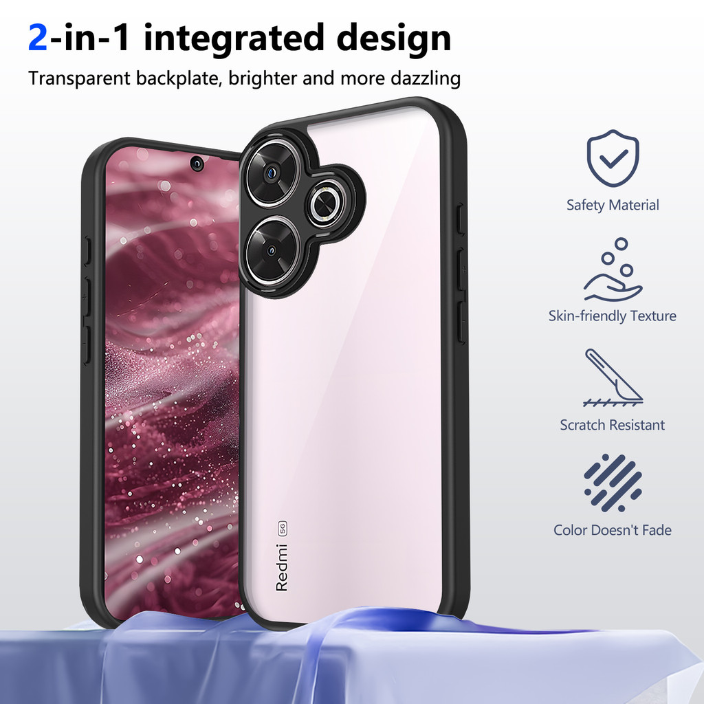 Ốp lưng Redmi 13 Vỏ trong suốt mờ thời trang cho Redmi 13 Vỏ điện thoại