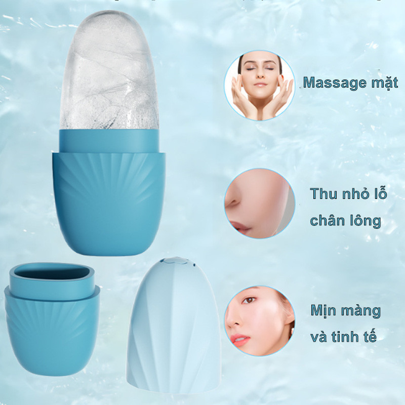 Lăn Đá Massage Mặt Silicon, Giúp Nâng Cơ - Giảm Sưng, Làm Mát Da, Dụng Cụ Chăm Sóc Da Tái Sử Dụng Hiệu Quả