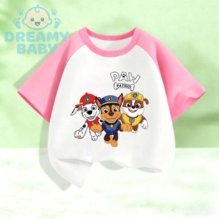 COD✅ (Hồ Chí Minh)DREAMY BABY thun bé trai Paw Patrol, áo phông raglan cho bé chất cotton mềm mịn thoáng mát