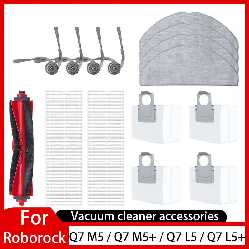 Roborock Q7 M5 / Q7 M5 + / Q7 L5 / Q7 L5 + / Q7 TF / Q7 TF + / Q7B / Q7T + Plus Phần Bàn Chải Chính Lọc Cây Lau Nhà Vải Túi Bụi