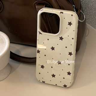 Ngôi sao nâu tối giản Thích hợp cho vỏ điện thoại Apple 17, IPhone 15 mềm, 16 Pro Max Full Cover chống rơi