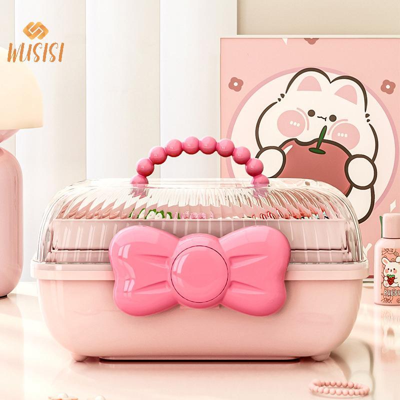 [WUSISI] Dụng cụ sắp xếp kẹp tóc nhiều lớp Hộp đựng trang sức cô gái dễ thương Giá trưng bày dây Phụ kiện tóc trẻ em Hộp lưu trữ MỚI