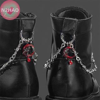 N2HAO 1 Retro Gothic Punk Có Thể Tháo Rời Đôi Gai Giày Trang Trí Dây Xích Dễ Dàng Tháo Rời Khóa Cơ Chế DIY Phụ Kiện Thời Trang n