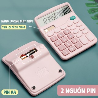 Máy Tính Bỏ Túi mini Cầm Tay , mẫu mã đẹp, chức năng 12 số, sử dụng năng lượng kép, tiện dụng cho công việc văn phòng