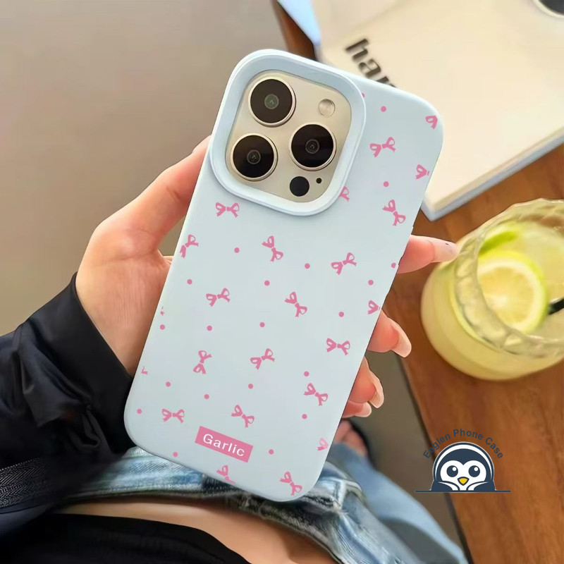Ốp Điện Thoại Nơ Màu Hồng Dễ Thương Cho Vivo V40 V30 V29 X300 Pro Lite X200 FE X100 S30 Pro Vỏ Mini Ins Phong Cách Màu Kẹo Hoạt Hình Graffiti ốp Matte Chống Sốc Mặt Sau Mềm