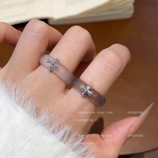 Nhẫn chéo kim loại phong cách Trung Quốc, sang trọng và thời trang