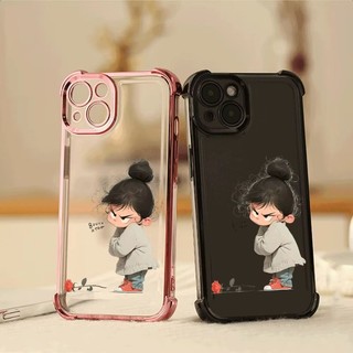 Ốp Điện Thoại Cô Gái Tức Giận Cho Huawei P60 P50 P40 P30 Pro P30 Lite Nova 14 13 12 11 11i 4e Mạ Điện Chống Rơi Bảo Vệ Trong Suốt