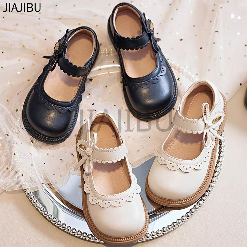 Giày Lolita Đế Mềm Kiểu Công Chúa Pháp Dễ Thương Cho Bé Gái Korean Fashion Kids Casual Platform Mary Jane Doll Shoes Giày Da Mũi Tròn Chống Trượt Kiểu Anh Gót Dày Màu Be/đen Dùng Để Đi Học Giày Bệt Kiểu Pháp Cổ Điển