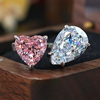 Nhẫn nữ phong cách châu Âu và Mỹ, thiết kế giọt nước hình trái tim nhiều màu sắc