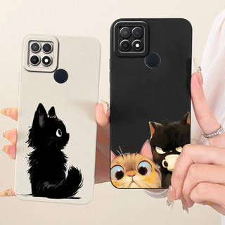 Dành Cho OPPO A15 A15s CPH2179 CPH2185 Vỏ Bảo Vệ Ống Kính Oppo A15 A15S Ốp Điện Thoại Silicon Mềm Hoạt Hình Mèo Dễ Thương