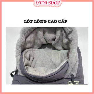 Mũ Phao Trùm Đầu Kèm Khẩu Trang Có Dây Rút, Mũ Phao Chống Gió Chống Lạnh Lót Lông Giữ Ấm Mùa Đông