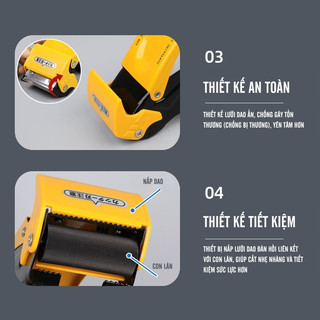 Dao cắt băng keo tiện lợi, dụng cụ cầm tay đa năng cho đóng gói hàng hóa, lưỡi dao sắc bén, thanh bảo vệ an toàn