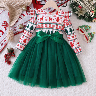 ✅ Váy đỏ xanh lá cây ✅ Giáng sinh Quần áo trẻ em Trong Kho Khâu màu Phong cách phương tây ăn mặc ☼GIÁNG SINH Giáng Sinh Ngoại Thương Trẻ Em Mặc Bé Gái Bánh Gừng Người Giả Dây Đeo Hai Mảnh♗